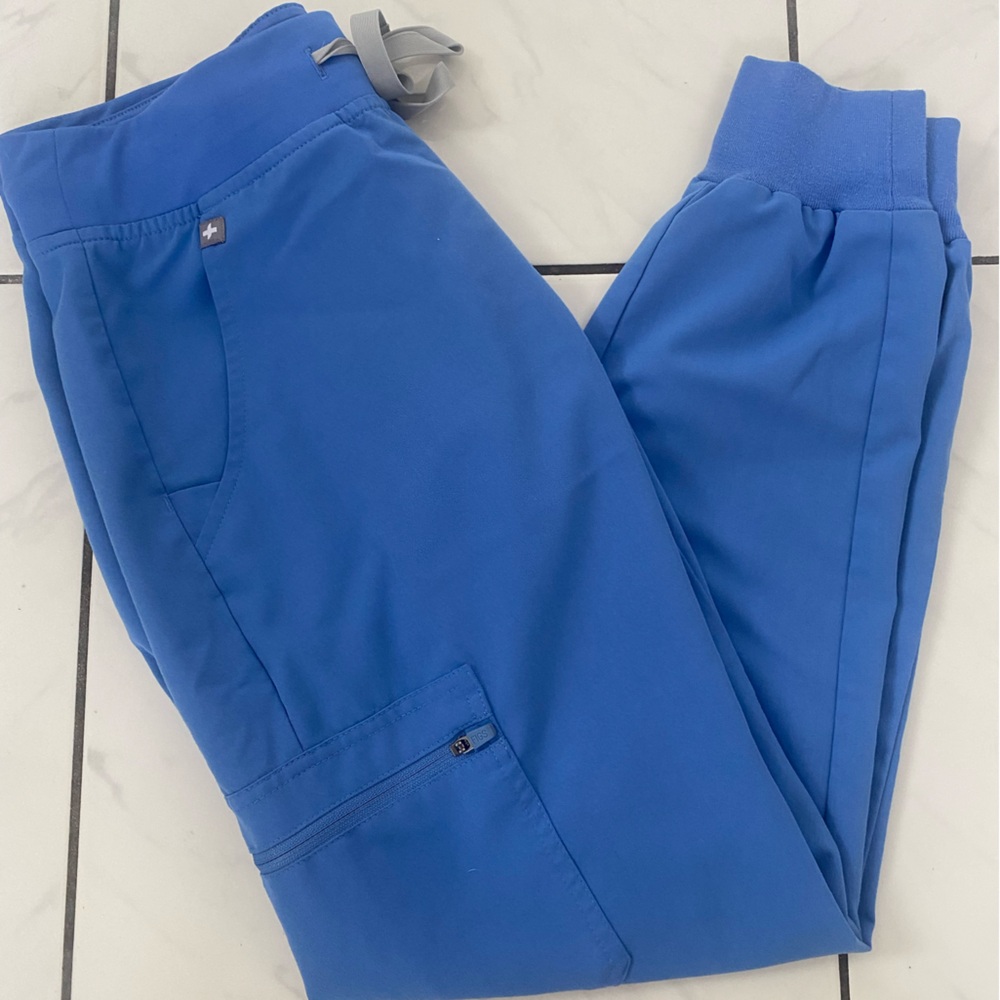 Figs Zamora Ciel Blue scrub pant XSP